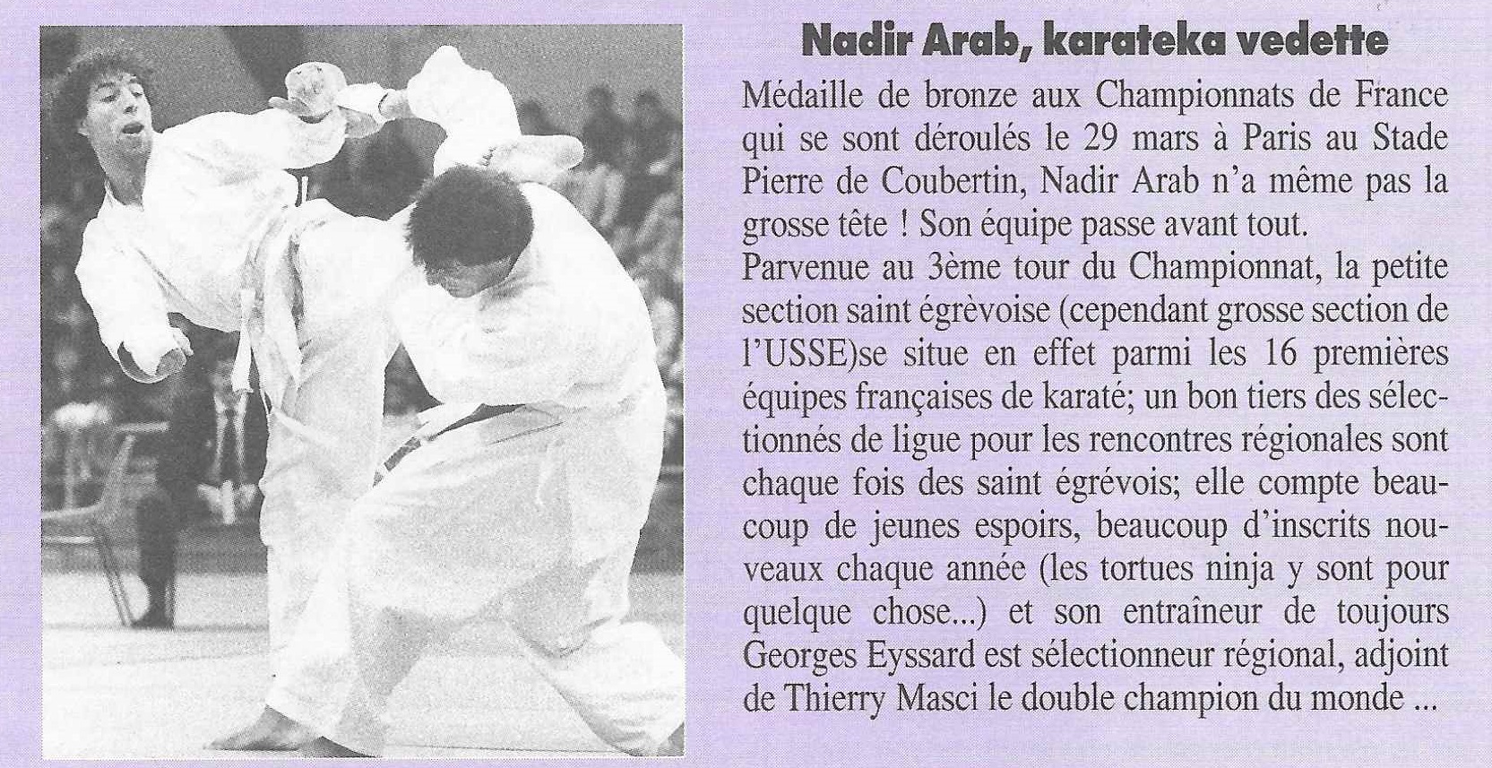 Bronze92 Nadir Arab 3ième au championnats de France en 1992