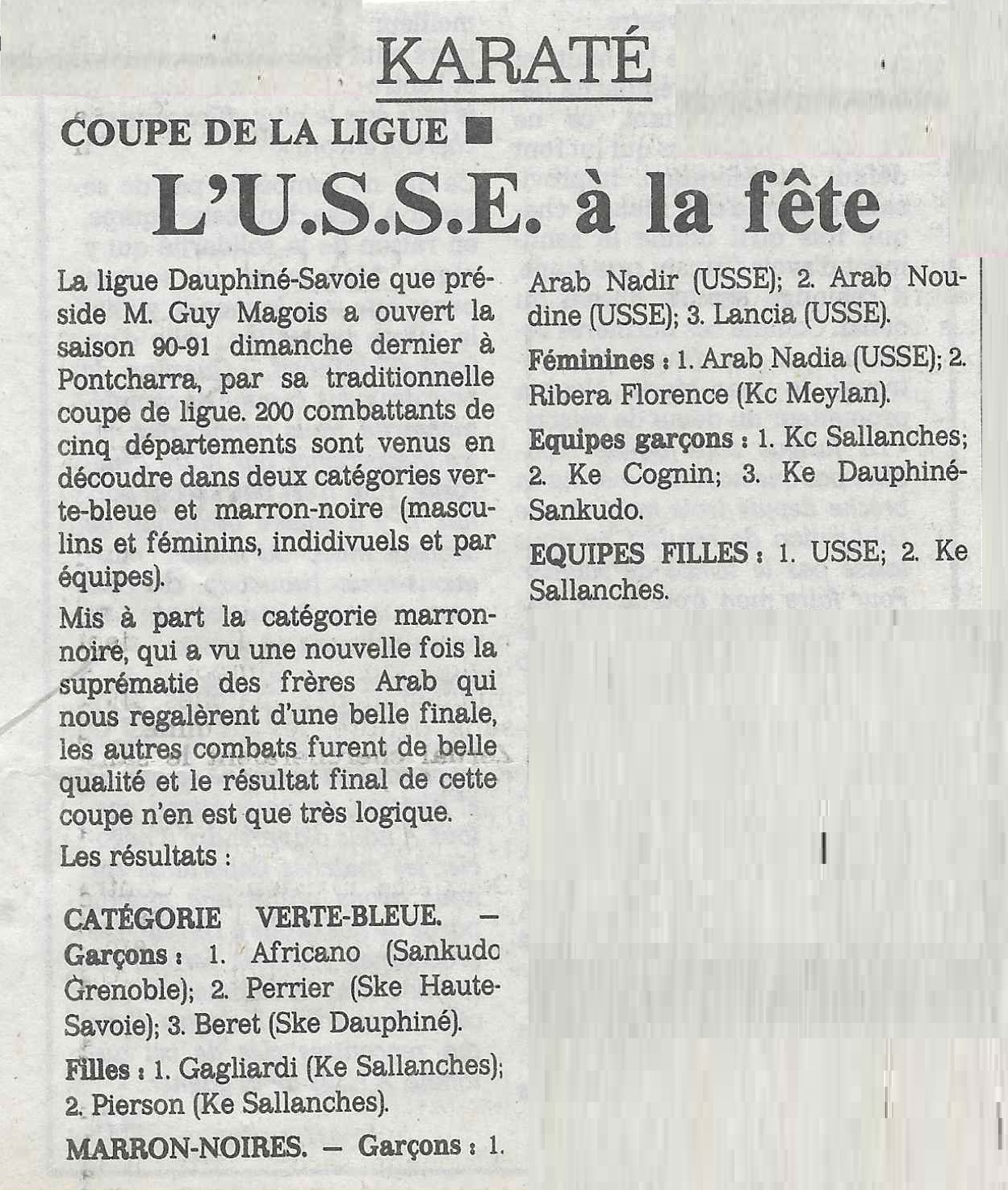 Coupe90 Octobre 1990, coupe de la ligue